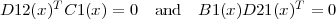 D12(x)TC1(x) = 0 and B1(x)D21(x)T = 0