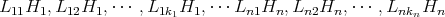 L11H1, L12H1, ⋅⋅⋅ ,L1k1H1, ⋅⋅⋅Ln1Hn, Ln2Hn, ⋅⋅⋅ ,LnknHn
      