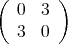 (       )
   0  3
   3  0