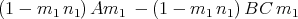(1 - m1 n1)Am1   - (1 - m1 n1) BC  m1
