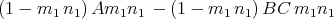 (1 - m1  n1)Am1n1   - (1 - m1 n1) BC  m1n1
