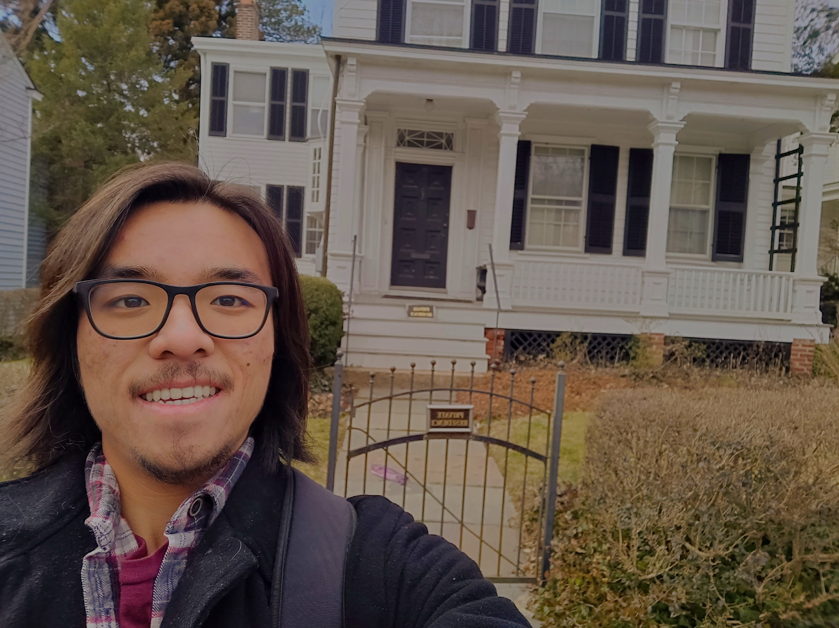 Me visiting Albert Einstein's house during a conference trip to Princeton