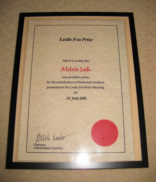 Leslie Fox Prize